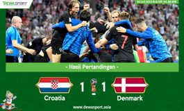 Hasil Pertandingan Kroasia vs Denmark: Skor 1-1 (3-2)