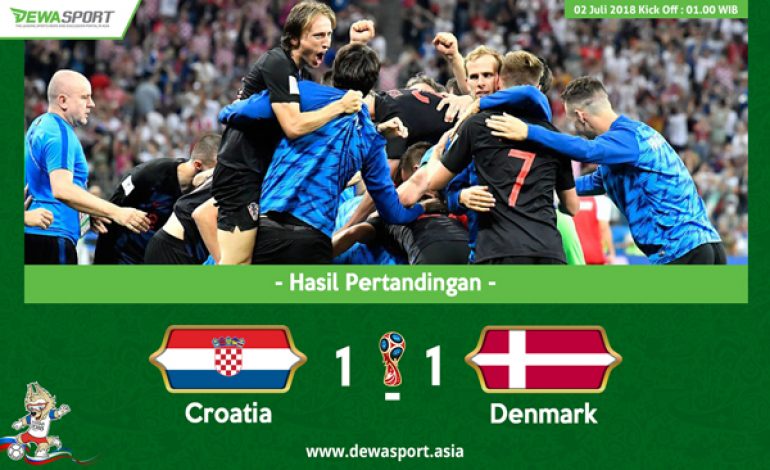Hasil Pertandingan Kroasia vs Denmark: Skor 1-1 (3-2)