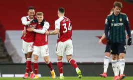 Arsenal vs Leeds United: Aubameyang Trigol, The Gunners Menang 4-2